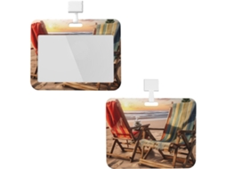 Suporte para crachá à prova d'água com cabo, suporte para cadeira de praia, suporte para crachá de mesa portátil