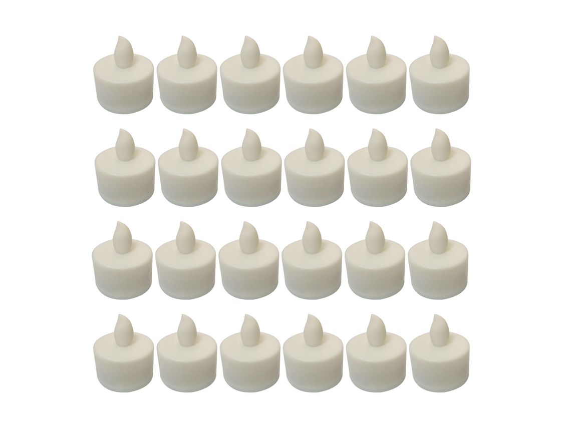 Baok-24 Peças De Velas Led Elétricas Sem Fogo Para Festa De Aniversário Luz Amarela Com Camada Branca