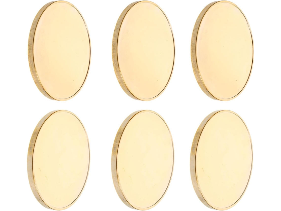 Moedas Redondas De Ferro Banhadas A Ouro, Em Branco Para Gravação, 6 Peças
