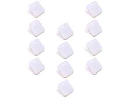 Clipes de papel de plástico branco Ounona, 12 clipes quadrados para organizar documentos e proteger contas, pacote com 12 unidades.