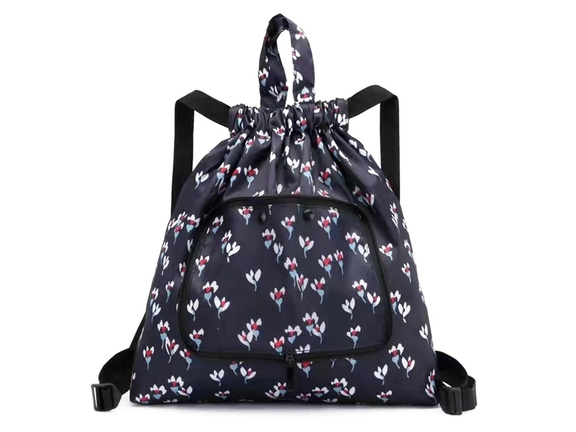 Mochila Dobrável Multifuncional Portátil com Cordão, Estampada, Ideal para Compras e Camping. GOKOCO