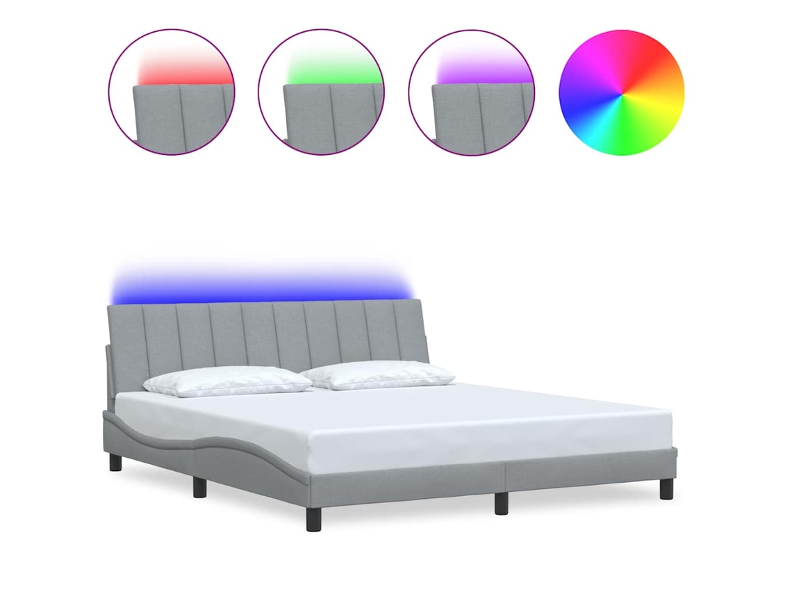 Bed Frame, Bed Frames Vidaxl Cinzeto Tecido (180 X 200 Cm)