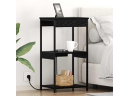 Vidaxl Armário De Cabeceira Carvalho Preto 41 X 31 X 76 Cm