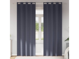 Vidaxl Cortinas Blackout Com Argolas 2 Pcs Antracite 245 X 140 Cm