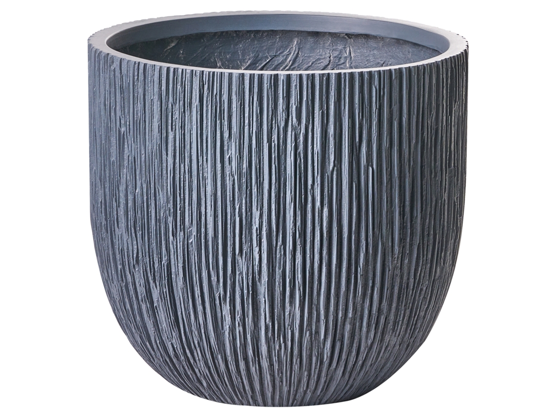 Maceta Beliani Hanyue De Mezcla De Arcilla Y Fibras Gris 42x42x39