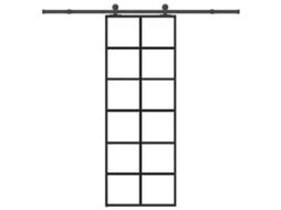Vidaxl Porta Deslizante C/ Conj. Ferragens 76x205cm Vidro Esg/alumínio
