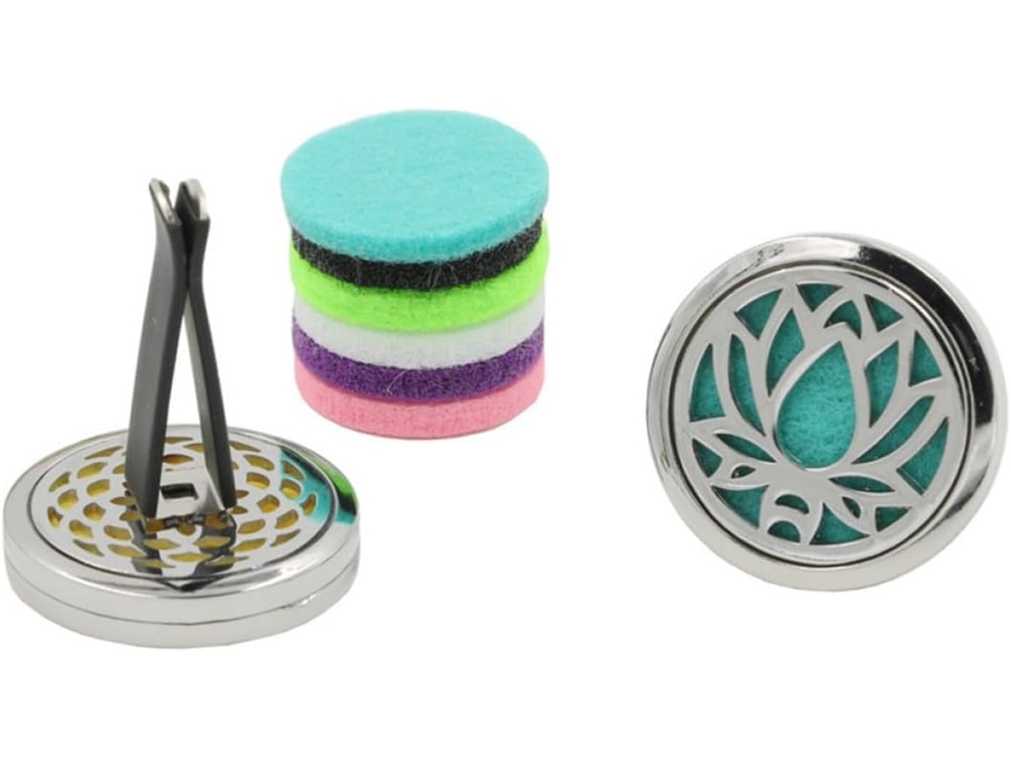 Garvalon Aromatizador De Carro Em Formato Lótus Com Clipe, Mini Difusor De Perfume Com 2 Almofadas Feltro Cores