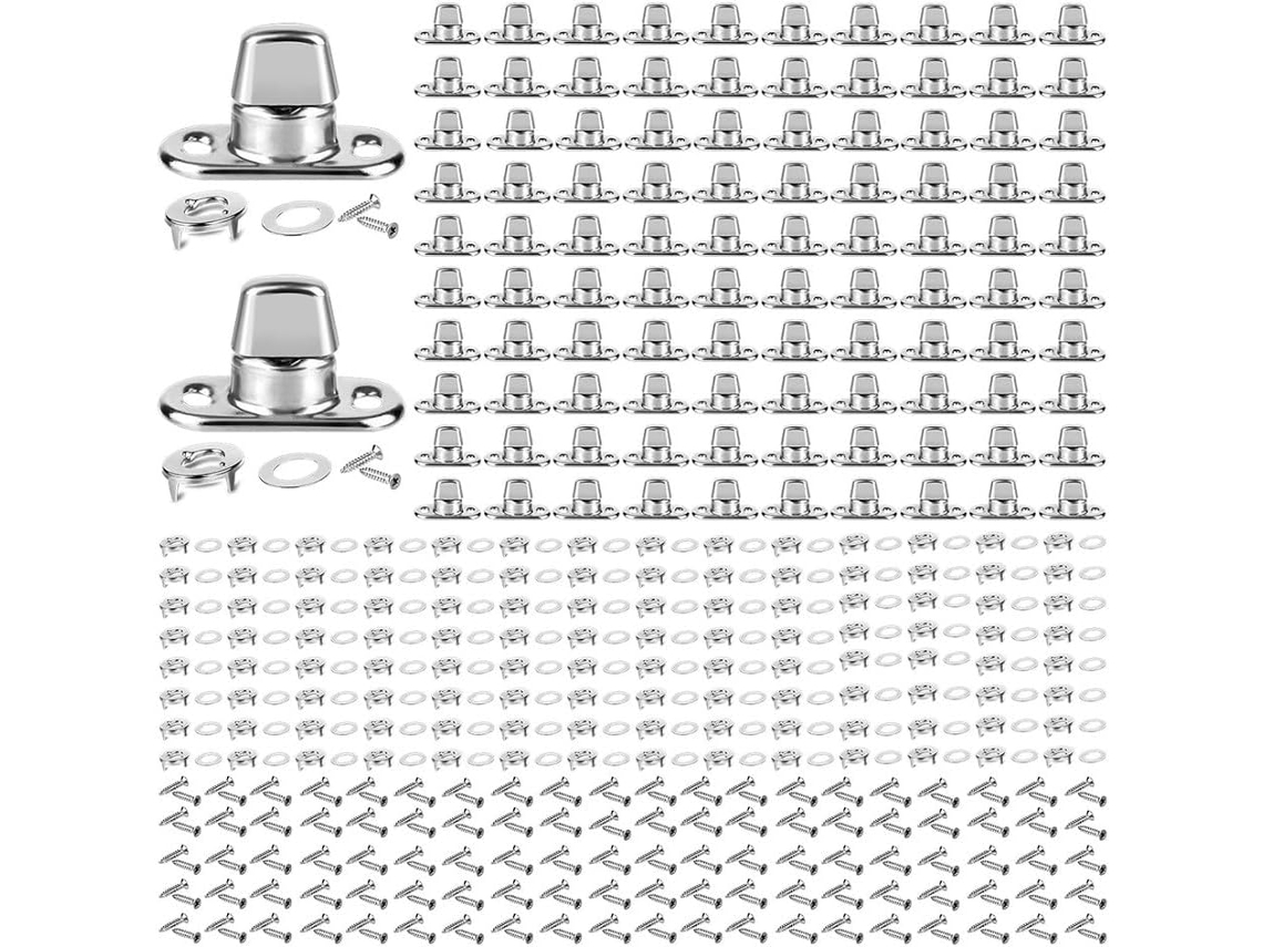 Conjunto de 100 Fechos, Botões Giratórios, Ilhós e Pinos SFUSHOS