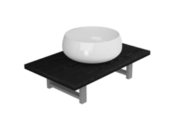 Bathroom Furniture Set, Bathroom Furniture Sets Vidaxl Preto Cerâmica (60 Cm Shelf And 40 Cm Round-shaped Basin)