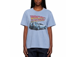 Rockinstone Back To The Future Movie Future Heather Light Blue Adult T-shirt Size:l
