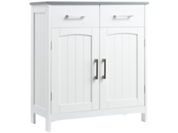 Armário de Banheiro com 2 Portas, 2 Gavetas, Prateleira Ajustável, MDF, 68x33x76cm S/MARCA