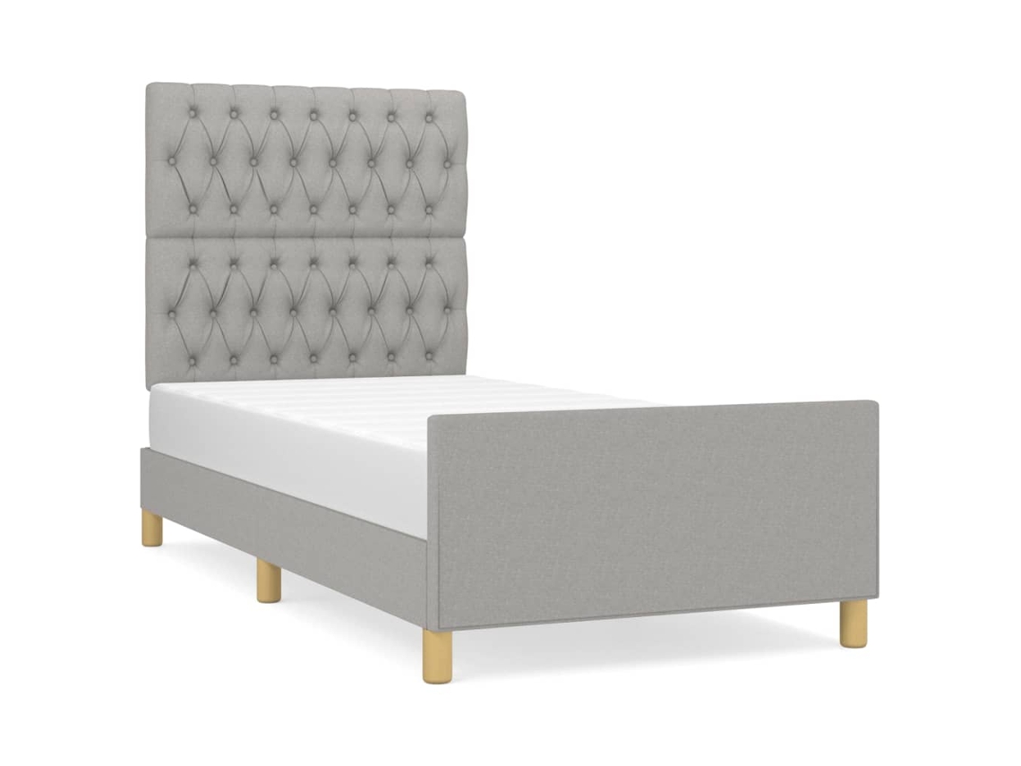 Bed Frame With Headboard, Bed Frames With Headboards Vidaxl Cinzeto Tecido (100 X 200 Cm)