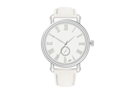Relógio de Pulso Masculino de Quartzo Casual Estilo Simples Pulseira de Couro Pu Branco