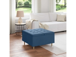 Vidaxl Otoman Com Armazenamento Azul 80 X 80 X 45 Cm Tecido