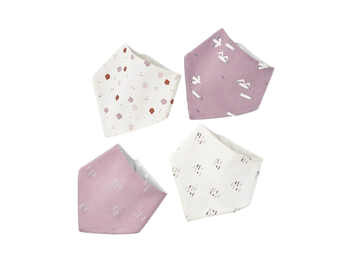Conjunto De 4 Babadores Estilosos De Musselina Para Bebês, Ideais Para Alimentação E Controle Da Salivação.