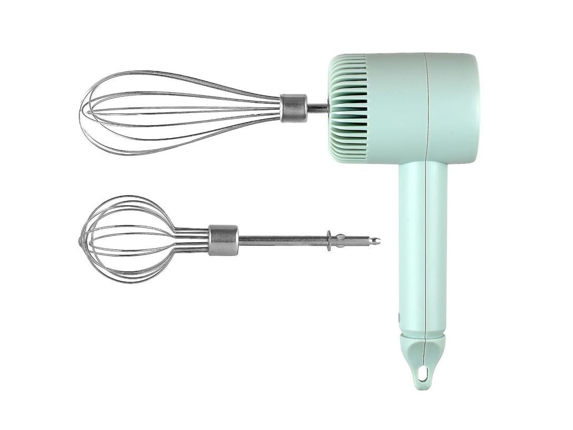 Batidora de Mão Elétrica Sem Fio Recarregável Usb 3 Velocidades Aço Inoxidável 304 Verde
