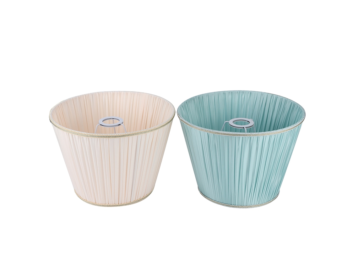 2pcs Abajur E27 Moderno de Tecido para Sala e Quarto, Cores Azul Claro e Alaranjado | S/MARCA