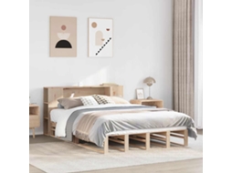 Vidaxl Cama Com Estante Sem Colchão 135x190 Cm Madeira Maciça