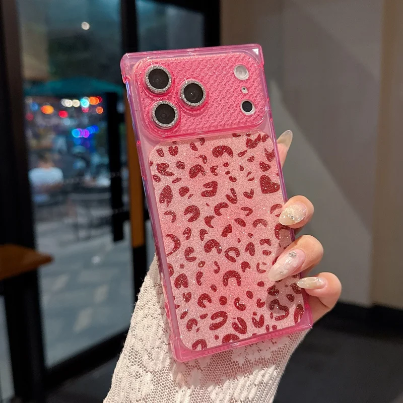 Capa Brilhante Para Celular (iphone 15 Plus Vermelho), Capa Quadrada À Prova De Choque Com Proteção Contra Quedas.