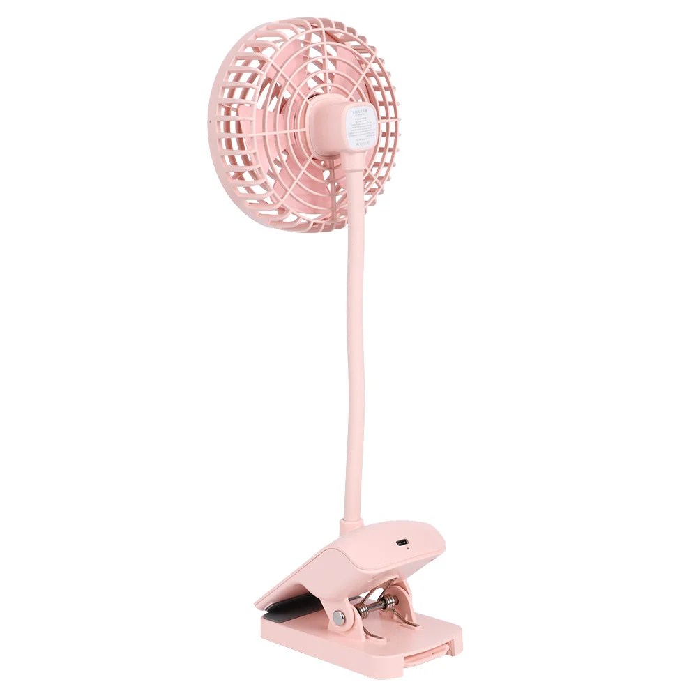 Mini Ventilador de Mesa Recarregável MDUG com Clipe, 3 Velocidades (rosa)