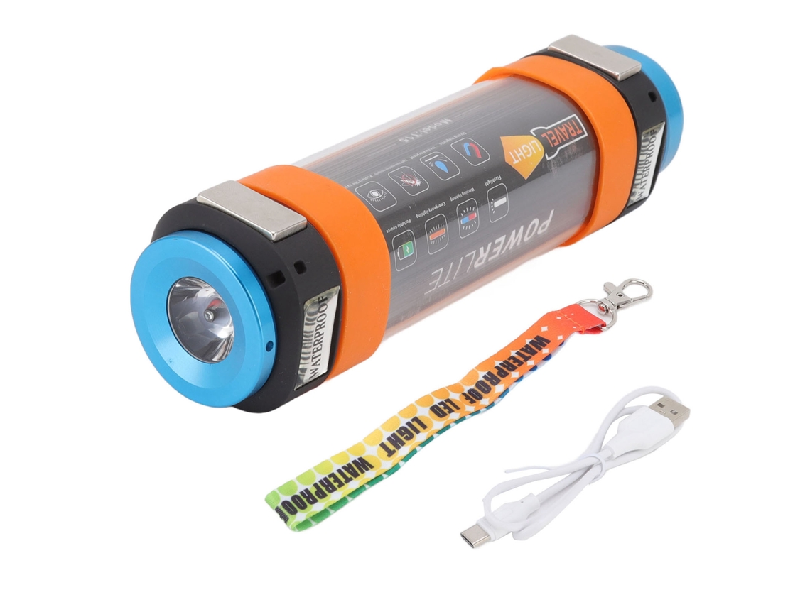 Lâmpada de Acampamento Multifuncional Led Ip68 com Ímã Recarregável Luz Laranja Repelente de Mosquitos