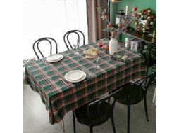 Toalha De Mesa Retangular Xadrez Vermelha Para As Festas De Natal