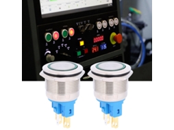 Interruptor Circular Auto bloqueio 22mm 6 Pinos 3 6v Verde