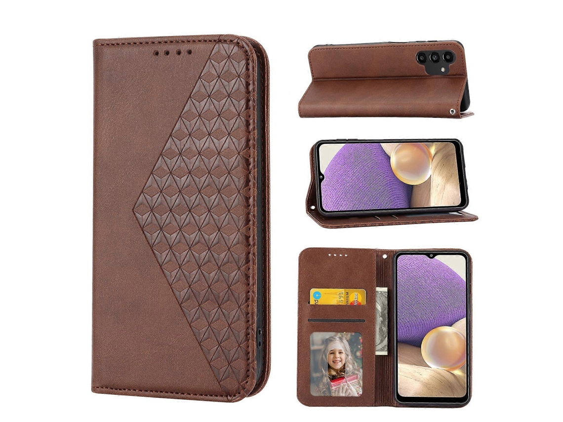 Capa De Couro Com Textura De Bezerro E Fecho Magnético Para Samsung Galaxy A13 4g/5g