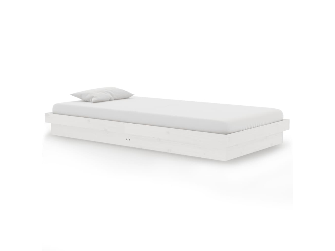Estrutura de Cama 100x200 Cm Madeira Maciça Branco MAISON EXCLUSIVE