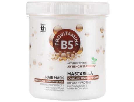 Máscara Antifrizz Com Provitamina B5 E Óleos De Coco E Linhaça. Para Cabelos Tingidos E Com Mechas. 700 Ml. Th Pharma