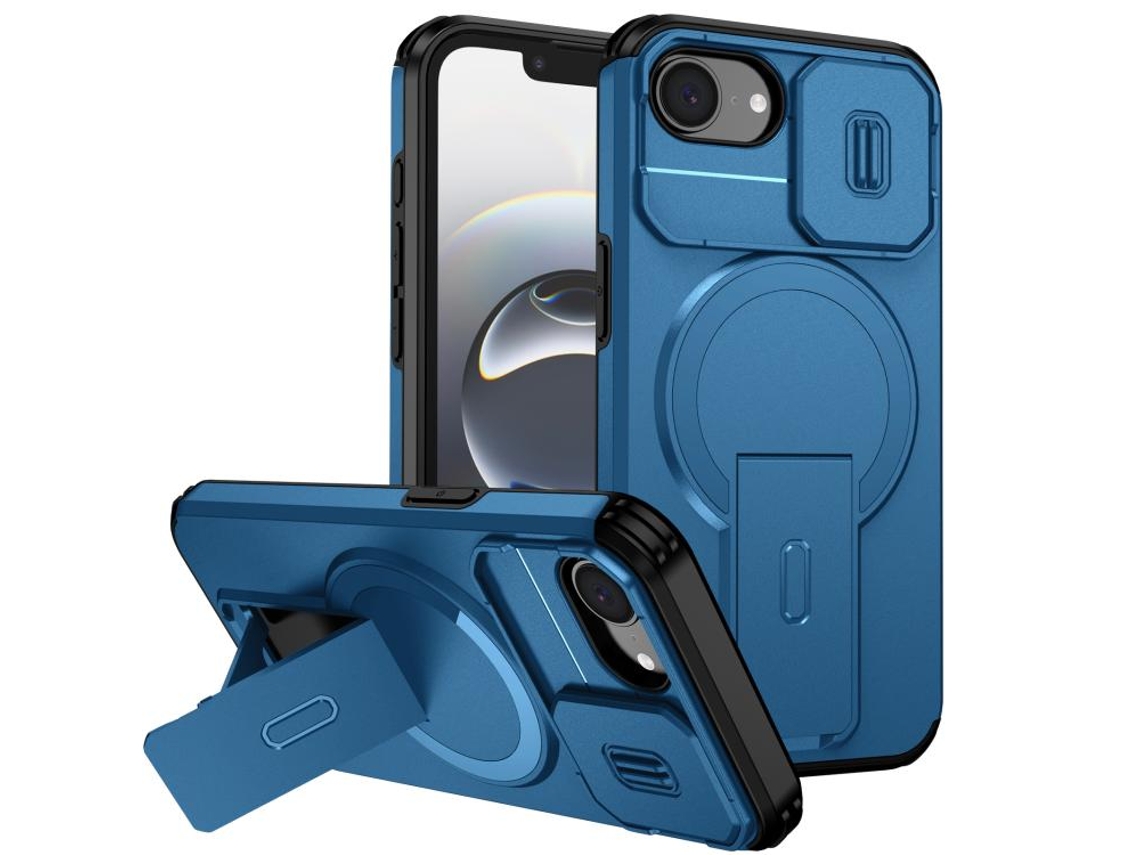 Capa Com Suporte Magsafe Para Iphone 16e - Abertura Deslizante Com Proteção De Câmara