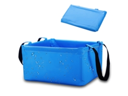 Balde de Água Dobrável 15l, PVC 500d, Impermeável, Multiuso, Bacia, Lavagem, Azul S/MARCA