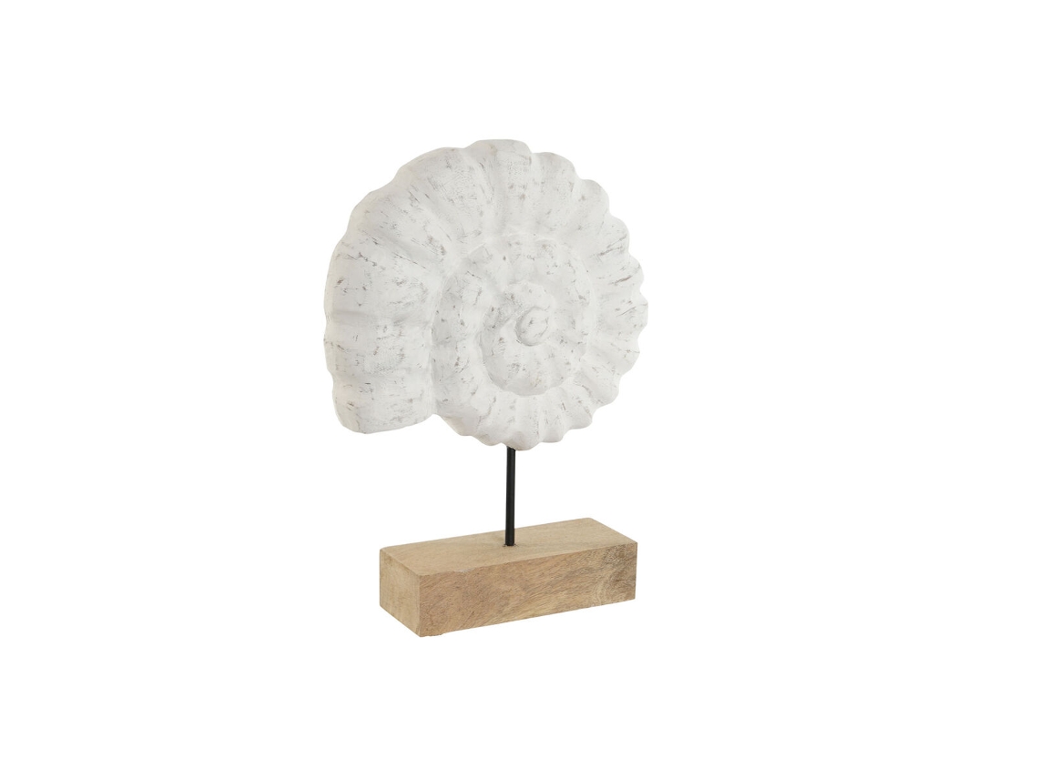 Figura decorativa Home Esprit concha mediterrânea branca natural 29 x 7,5 x 38,5 cm