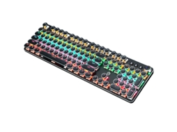 Teclado Mecânico Retro Punk K820 Com Teclas Luminosas, Eixo Verde, Teclado Para Computador Com Fio E Macro*
