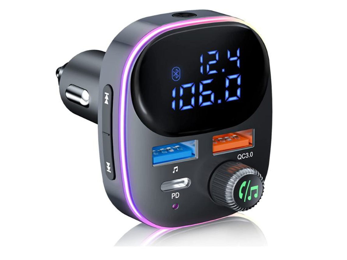 Transmissor Fm Bluetooth Yizhood Bc82 V5.3 Qc3.0 Mp3 Preto