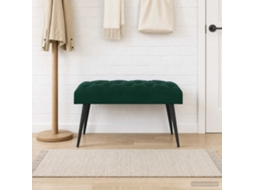 Vidaxl Banco Com Botões Estofados Verde-escuro 80 X 40 X 46 Cm Veludo