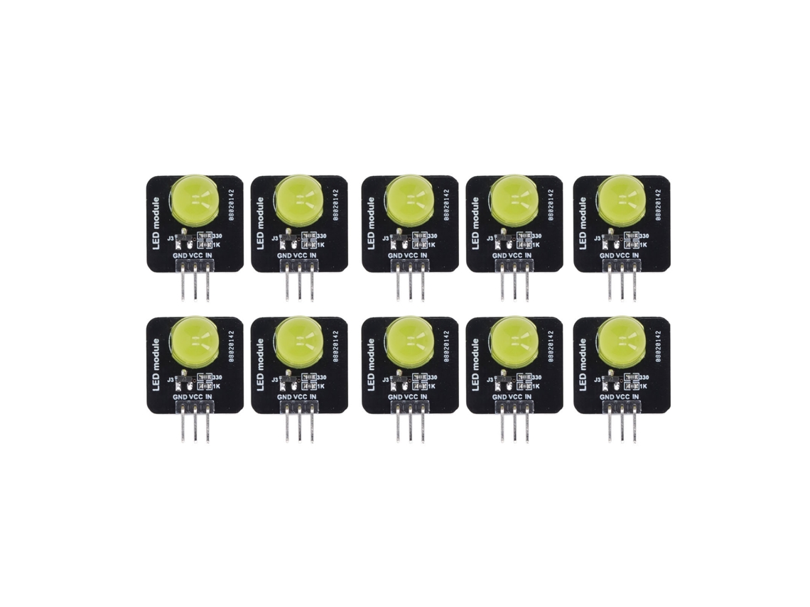 10 módulos LED 10mm 3.3V 5V placa de luz chip lâmpada amarela para decoração residencial