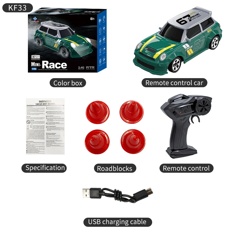 (verde) Carro De Drift 4x4 1:64 | Ideal Para Brincar Em Ambientes Internos E Externos
