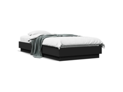 Vidaxl Estrutura De Cama Com Luzes Led 75x190 Cm Preto
