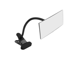 Espelho de mesa com clipe de segurança, espelho retrovisor de grande ângulo ajustável lateralmente.