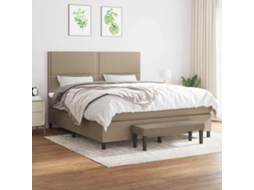 Vidaxl Cama Com Molas/colchão 180x200 Cm Tecido Castanho-acinzentado
