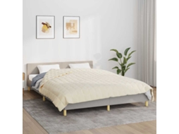 Vidaxl Manta Pesada 15 Kg 220x235 Cm Tecido Creme-claro