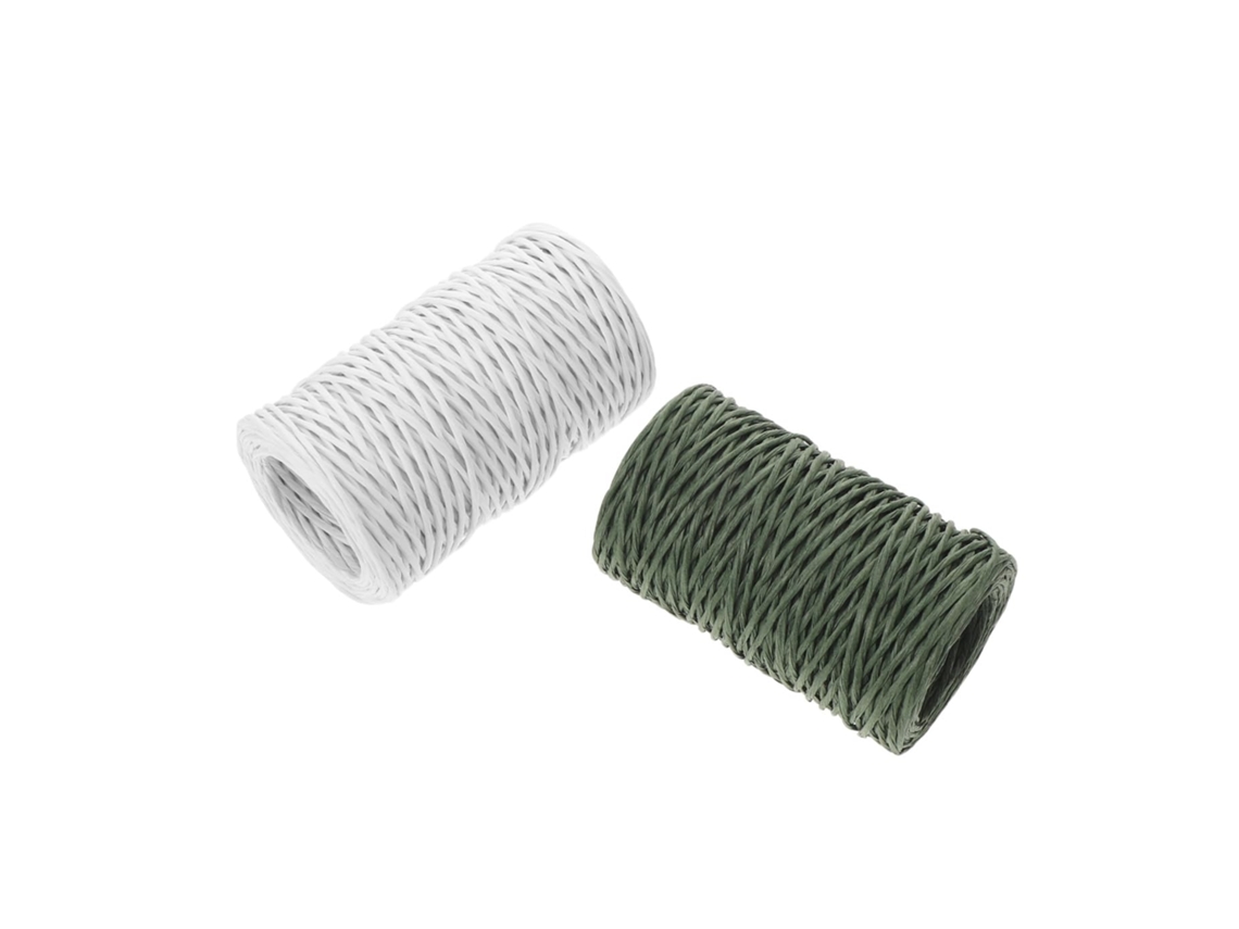 Homsfou Rolo De Arame Floral Revestido Em Papel 2mm Para Artesanato, 2-rolos De Ferro Flexível Adequado Para Arranjos