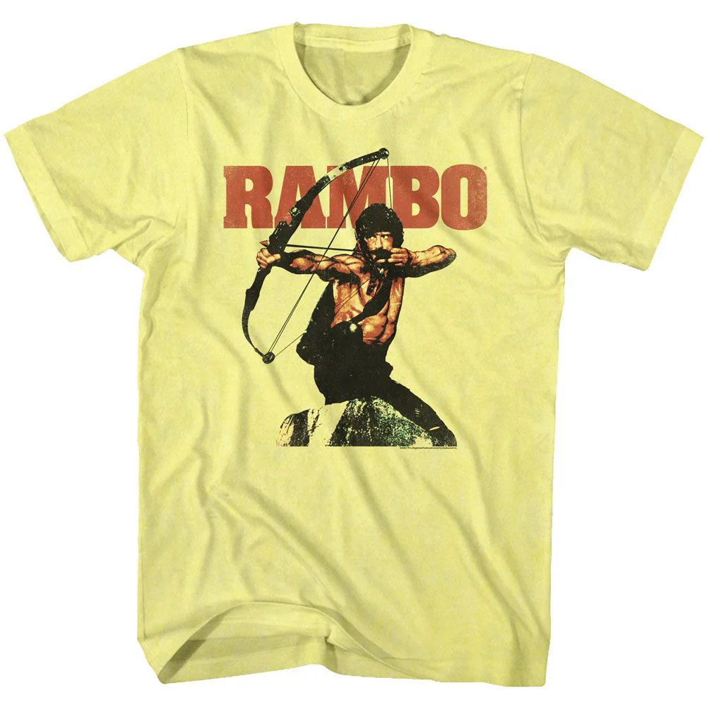 Unisex Adult T-shirt Rockinstone Rambo Movie Rambow Heather Yellow Sizem