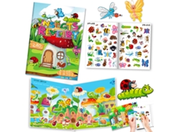 Livro de Adesivos Infantil com Tema de Insetos Livro Sensorial Materiais Sintéticos MDUG