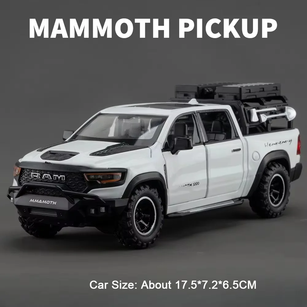 (mammoth Branco) Escala 1:32 - Miniatura De Caminhonete, Com Simulação De Som E Luz
