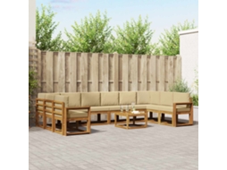Vidaxl Conjunto De Sofás Para Exterior 11 Pcs Natural E Bege