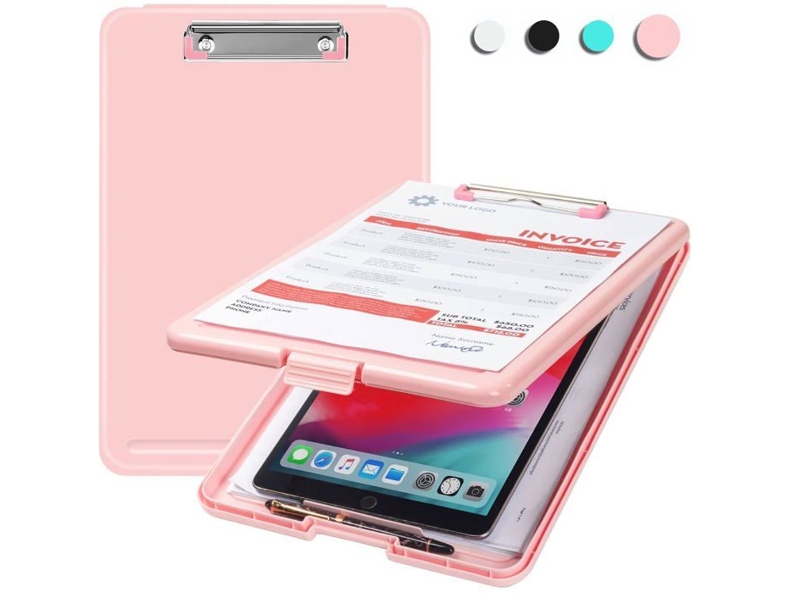 Prancheta Rosa Com Compartimento Para Documentos, Prancheta De Plástico Com Clipe Discreto, Prancheta Resistente Para Enfermeiras, Suporta Até 45 Kg