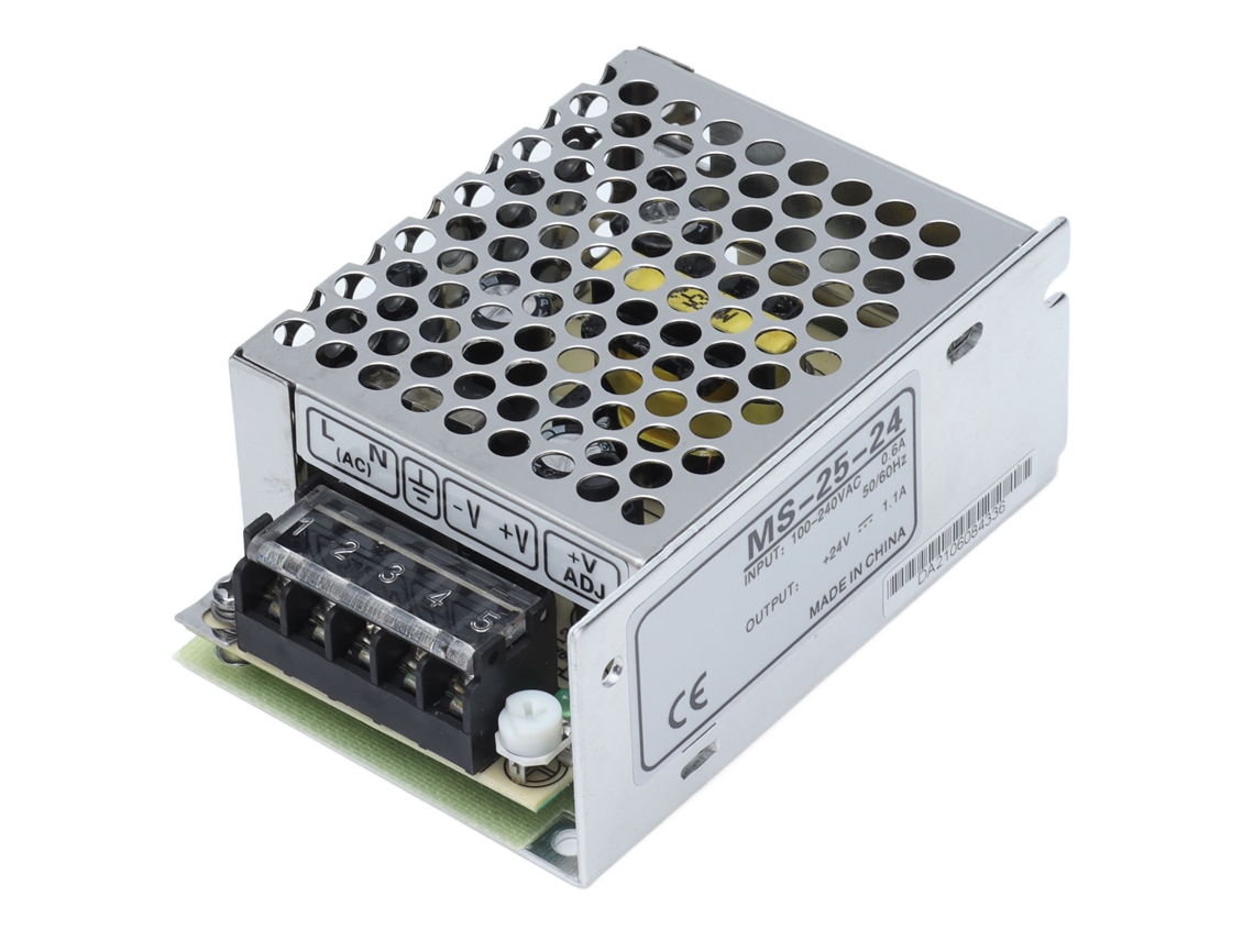 Fonte de Alimentação Switching 25w 100 240vca Led Liga de Alumínio Ms 25 24 12v Cc