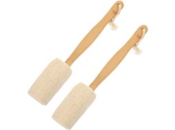 Escova De Banho Corporal Bucha Natural 2 Peças, Acessório Esfoliante E De Limpeza Para Homens Mulheres